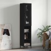Aparador de madera contrachapada negro 34,5x34x180 cm