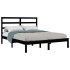 Estructura de cama de madera maciza de pino negra 140x200