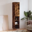 Aparador de madera contrachapada roble ahumado 34,5x34x180 cm