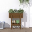 Jardinera madera maciza de pino marrón miel 62x30x69 cm