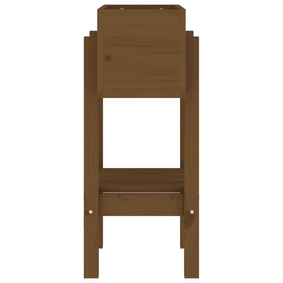 Jardinera madera maciza de pino marrón miel 62x30x69