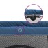 Parque infantil para bebés con colchón tela lino azul