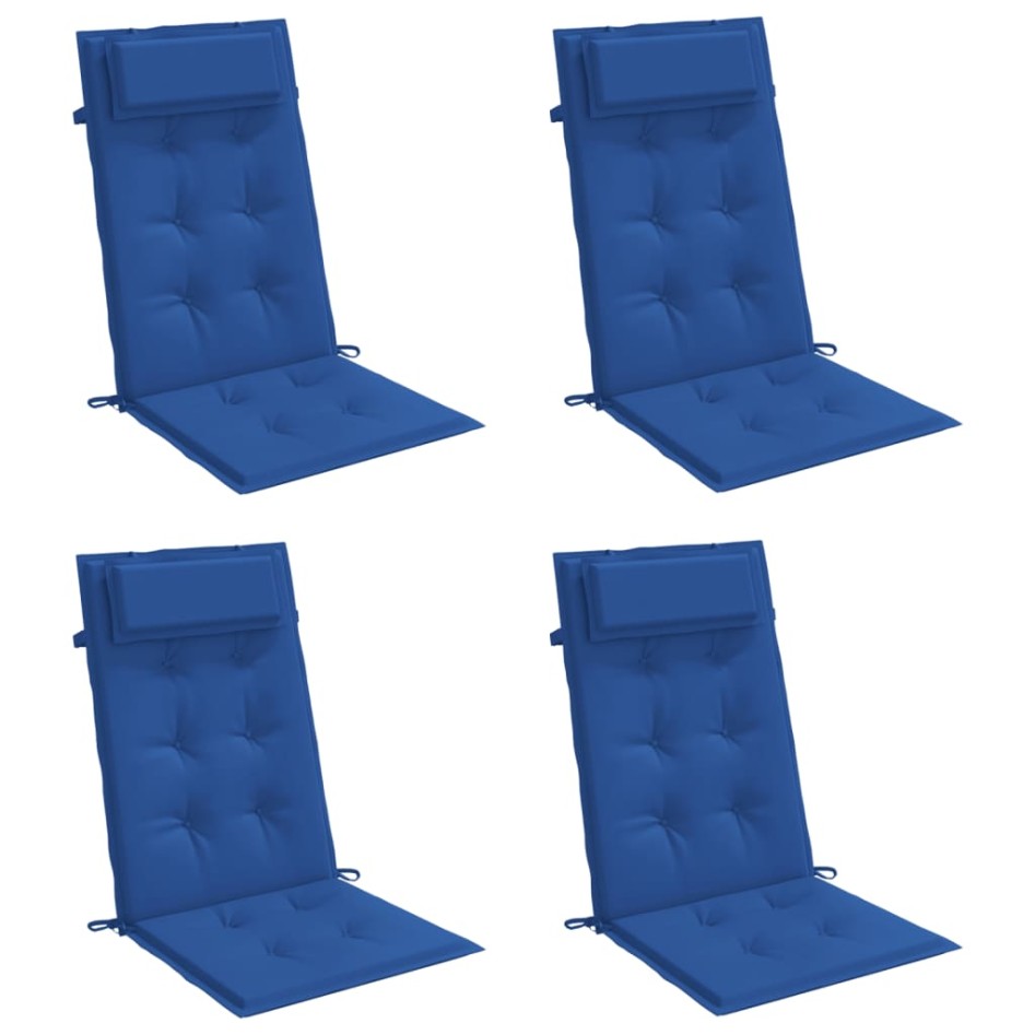 Cojines de silla con respaldo alto 4 uds tela Oxford azul