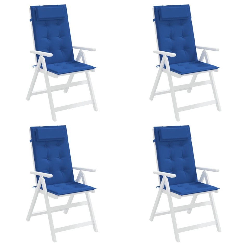 Cojines de silla con respaldo alto 4 uds tela Oxford azul