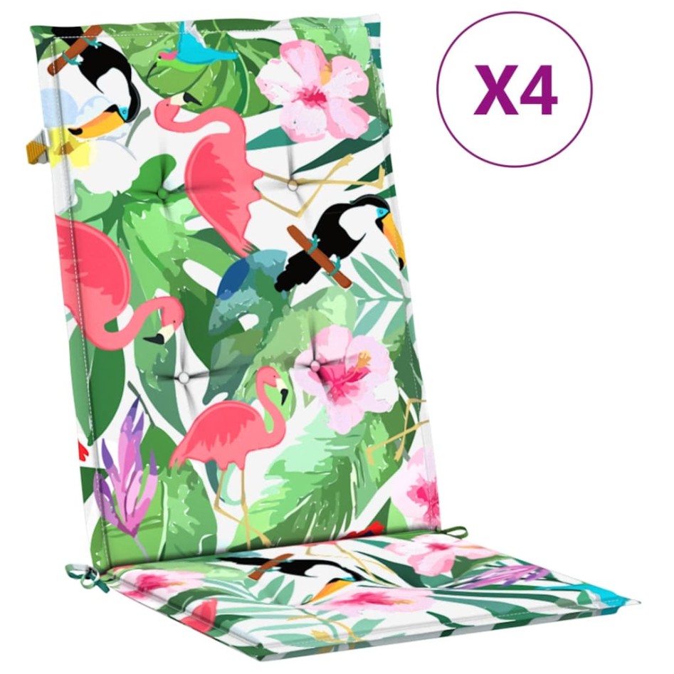 Cojines para sillas con respaldo alto 4 uds tela