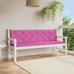 Cojines para banco de jardín 2 uds tela rosa 200x50x7 cm
