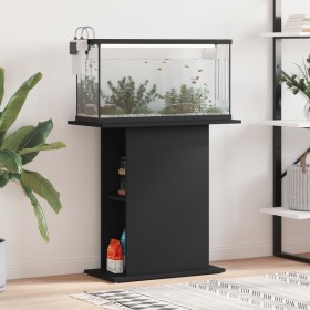 Soporte para acuario madera de ingeniería negro 75x36x72,5