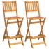 Juego muebles de bar de jardín 3 piezas madera maciza de