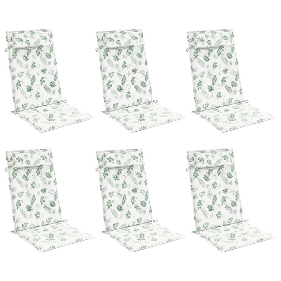 Cojines silla respaldo alto 6 uds tela Oxford estampado