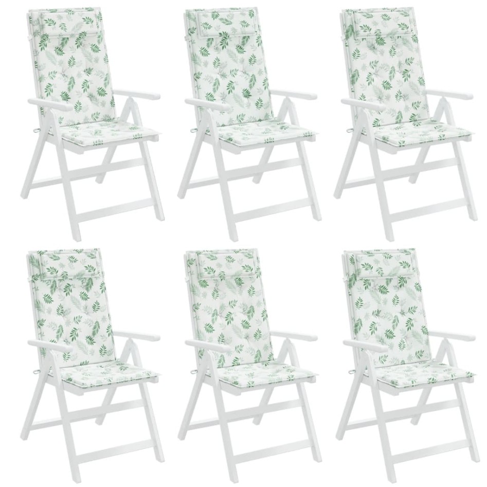 Cojines silla respaldo alto 6 uds tela Oxford estampado