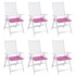 Cojines de silla de jardín 6 uds tela rosa 40x40x3