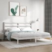 Estructura de cama madera maciza de pino blanco 200x200 cm