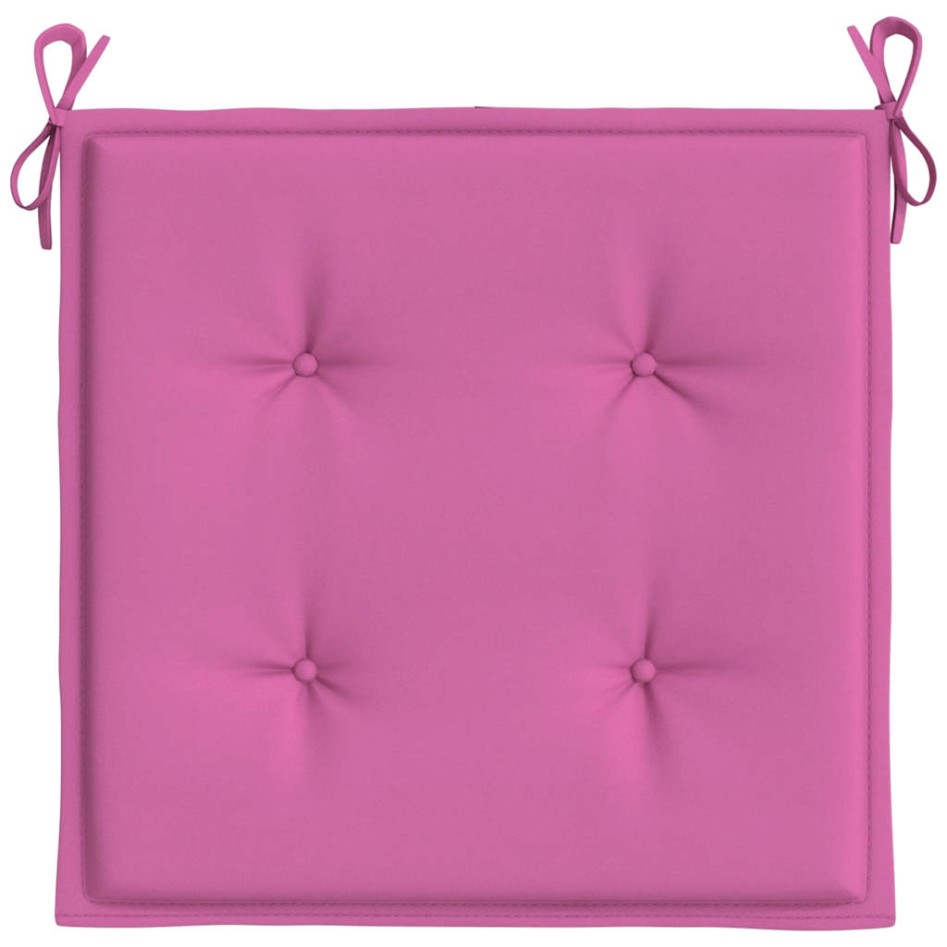 Cojines de silla de jardín 6 uds tela rosa 40x40x3