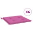 Cojines para silla de jardín 6 uds tela rosa 50x50x3