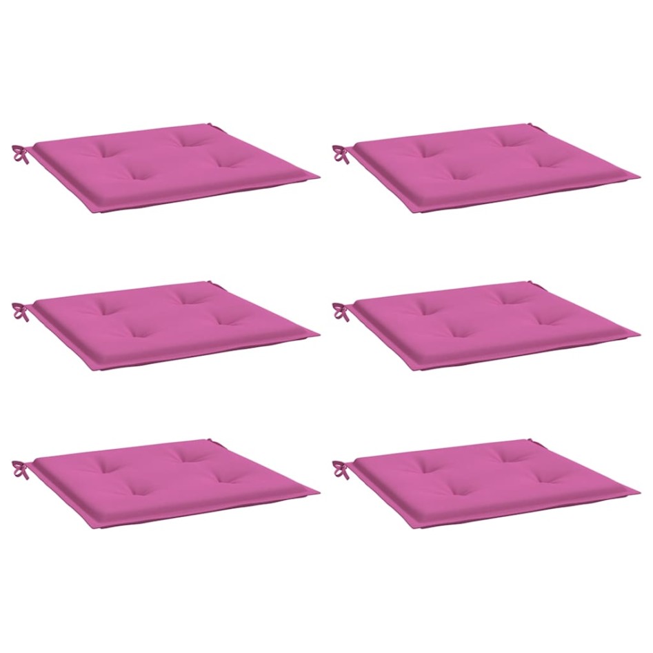 Cojines para silla de jardín 6 uds tela rosa 50x50x3