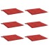 Cojines de silla de jardín 6 uds tela Oxford rojo 40x40x3