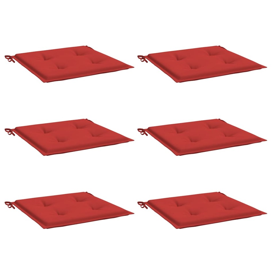 Cojines de silla de jardín 6 uds tela Oxford rojo 40x40x3
