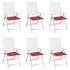 Cojines de silla de jardín 6 uds tela Oxford rojo 40x40x3
