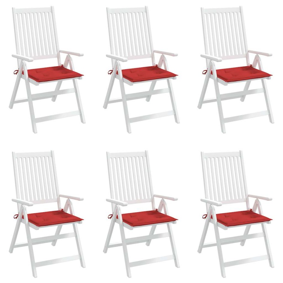 Cojines de silla de jardín 6 uds tela Oxford rojo 40x40x3