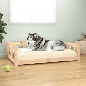 Cama para perros madera maciza de pino 105,5x75,5x28