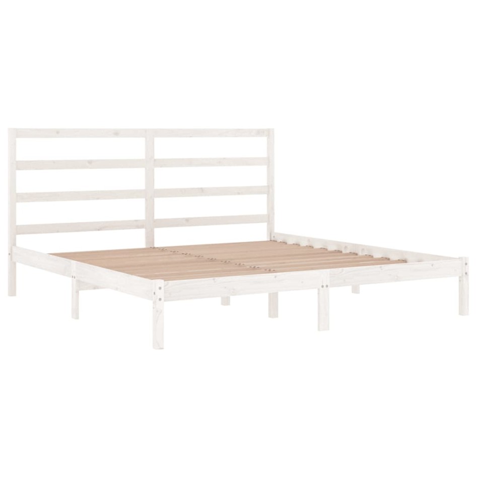 Estructura de cama madera maciza de pino blanco 200x200