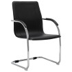 Silla de oficina voladiza de cuero sintético negra
