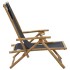 Silla de relax reclinable de bambú y tela gris