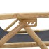 Silla de relax reclinable de bambú y tela gris