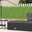 Taburete de jardín con cojín ratán sintético negro