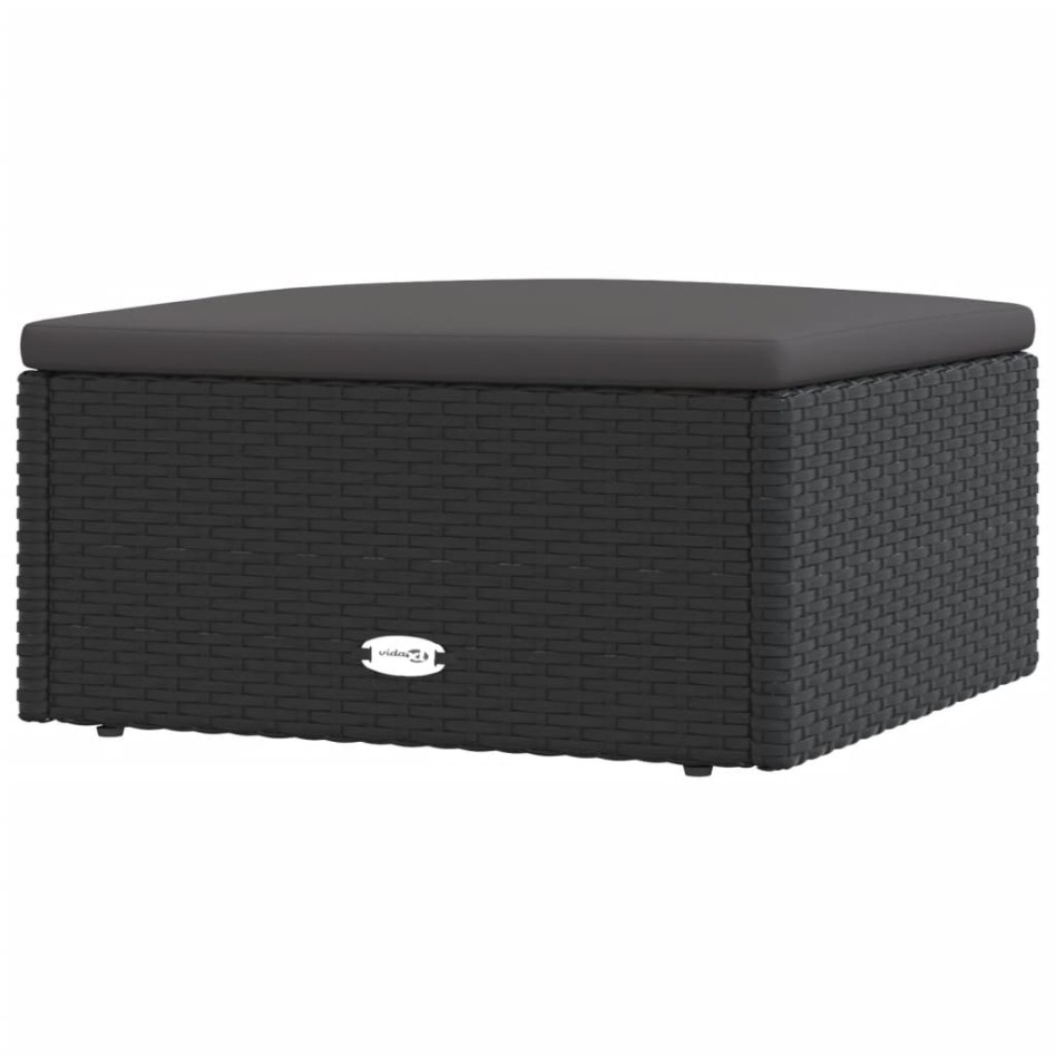 Taburete de jardín con cojín ratán sintético