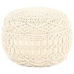 Puf de macramé hecho a mano algodón 45x30 cm