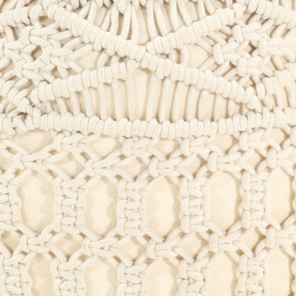 Puf de macramé hecho a mano algodón 45x30