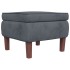 Taburete con patas de madera terciopelo gris