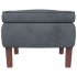 Taburete con patas de madera terciopelo gris