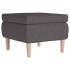 Taburete con patas de madera tapizado tejido gris