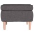 Taburete con patas de madera tapizado tejido gris
