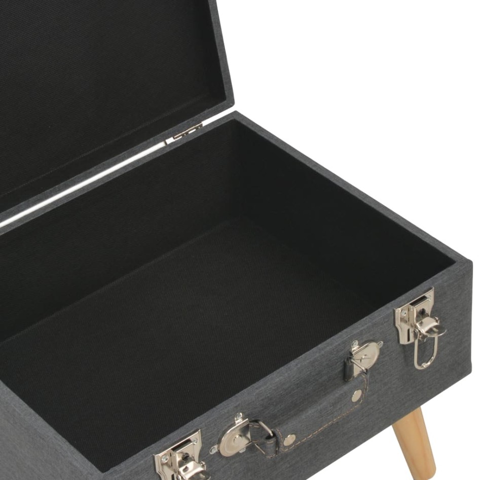 Taburete de almacenamiento 40 cm gris oscuro de