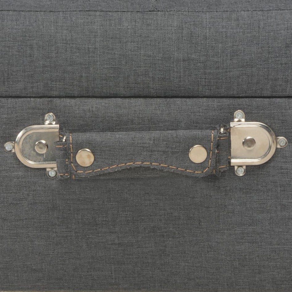 Taburete de almacenamiento 40 cm gris oscuro de