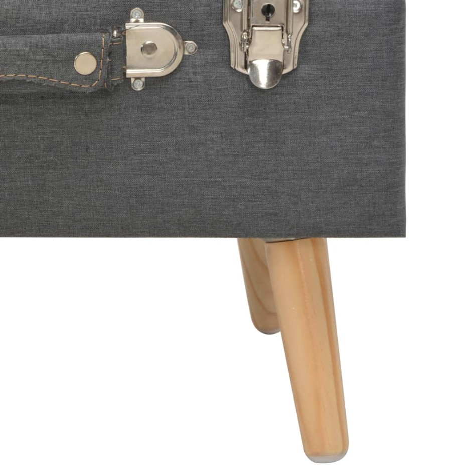 Taburete de almacenamiento 40 cm gris oscuro de