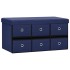 Banco de almacenaje plegable lino sintético azul 76x38x38