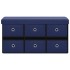 Banco de almacenaje plegable lino sintético azul 76x38x38