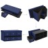 Banco de almacenaje plegable lino sintético azul 76x38x38
