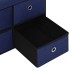 Banco de almacenaje plegable lino sintético azul 76x38x38