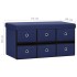 Banco de almacenaje plegable lino sintético azul 76x38x38