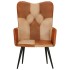 Sillón orejero cuero auténtico marrón y