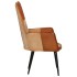 Sillón orejero cuero auténtico marrón y