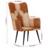 Sillón orejero cuero auténtico marrón y