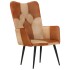 Sillón orejero cuero auténtico marrón y