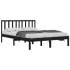 Estructura de cama de madera maciza de pino negra 140x190