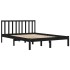 Estructura de cama de madera maciza de pino negra 140x190